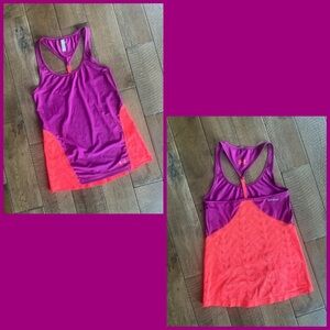 Under Armour Purple and Coral Racerback Performance Tank